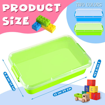 2 Pcs Sensory Bin Sand Tray With Lid For Plastic Sandbox Toy Fill With Water, Sand, Beads And More, For Indoor Outdoor Activitie