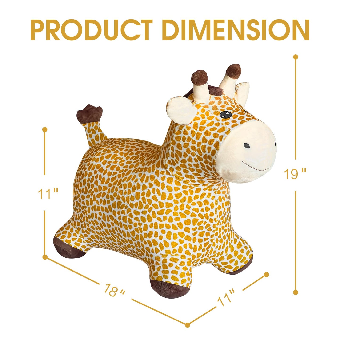 Hotmax Giraffe Bouncy Horse Toy, Inflatable Plush Bouncing Horse For Toddlers, Outdoor Ride On Bouncy Animals, Birthday Gift For 18 Months 2 3 4 Year Old Boy Or Girl