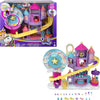 Polly Pocket Rainbow Funland Theme Park, 3 Rides, 7 Play Areas, Polly And Shani Dolls, 2 Unicorns & 25 Surprise Accessories (30 Total Play Pieces), Great Gift For Ages 4 Years Old & Up