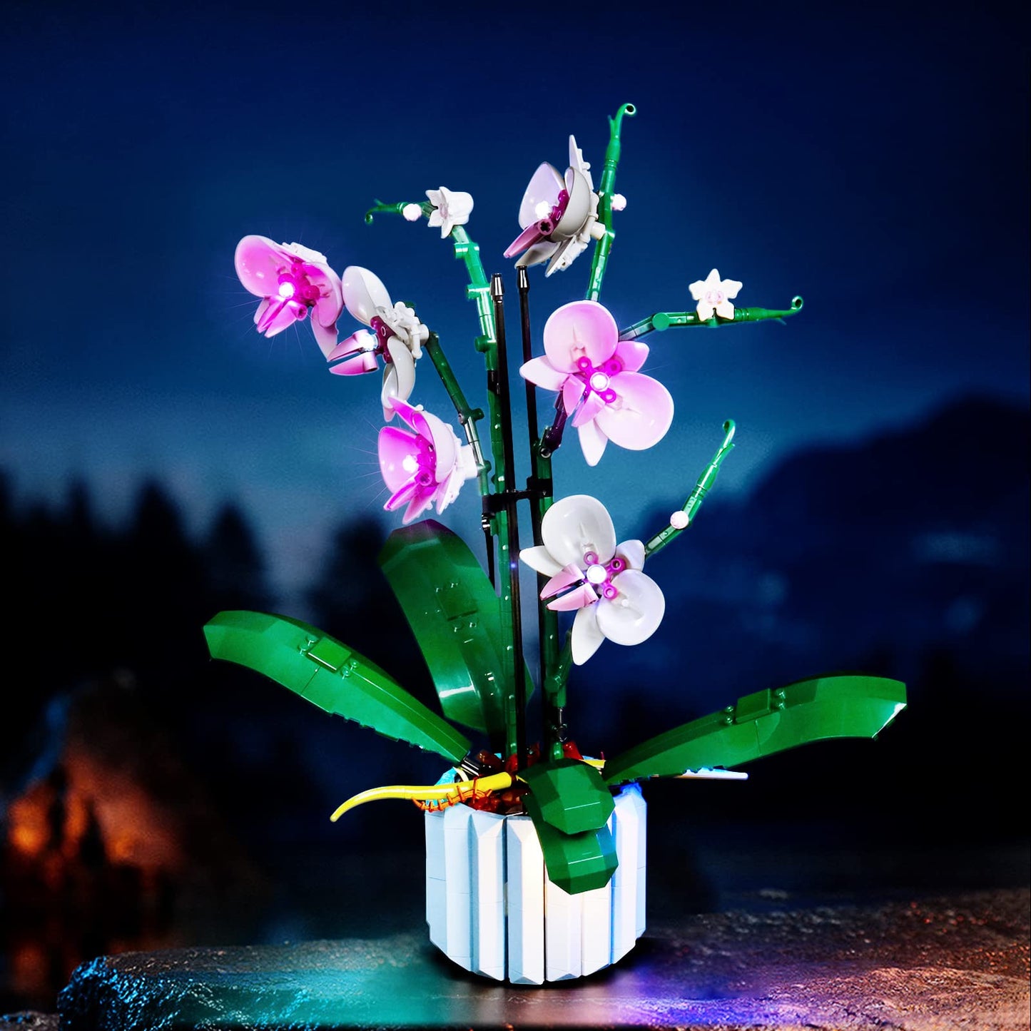 Brickbling Light Compatible With Lego Orchid 10311 Plant Decor Building Set, Led Lighting Compatible With Lego 10311, Light Up Your Flowers (No Model Set) (Light Control Version)