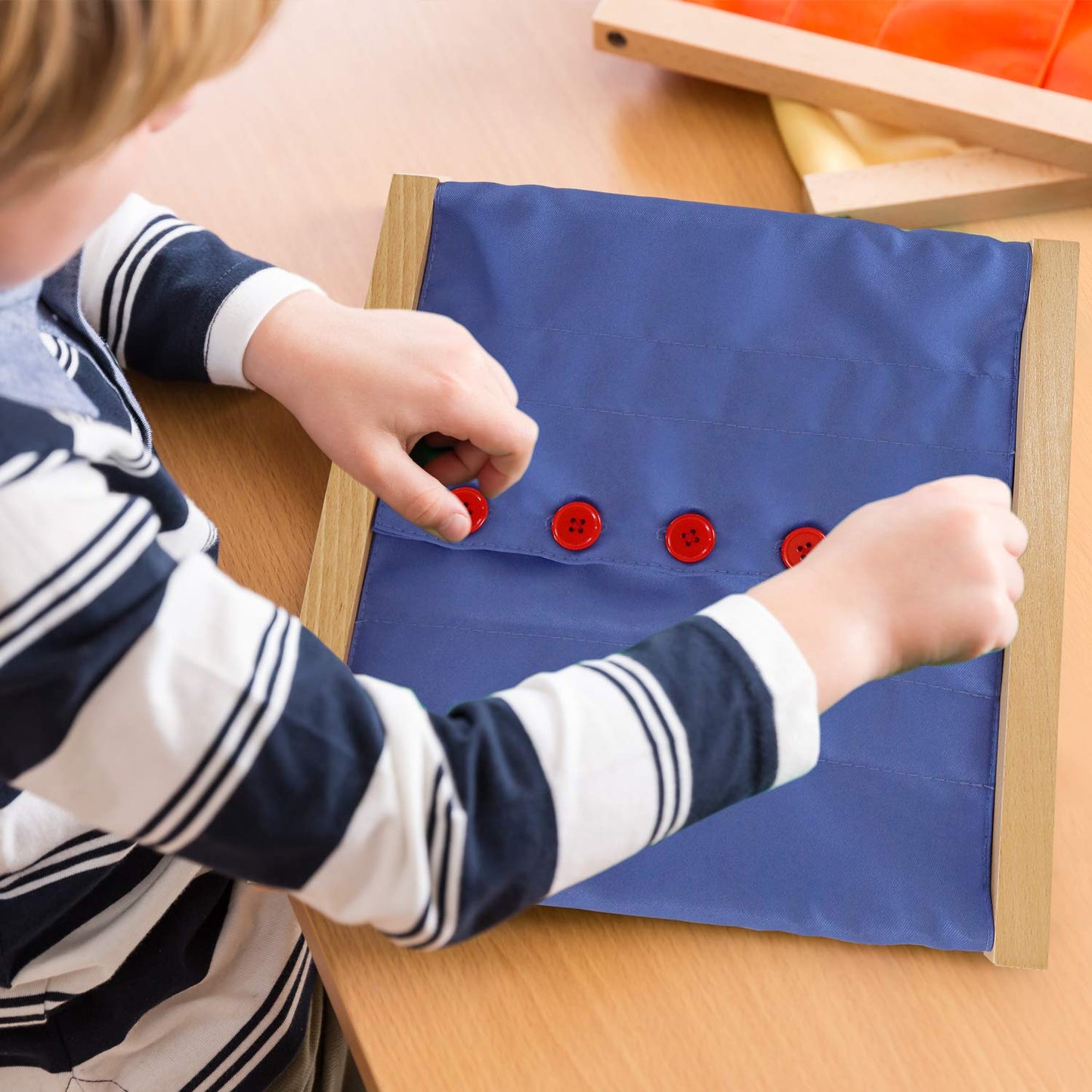 Montessori Outlet Buttoning Frame With Large Buttons | Practical Life Material For Toddlers & Preschoolers | Learn To Button Clo
