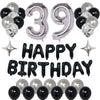 Naninuneno 39Th Black Silver Birthday Party Decorations For Men Women, Happy 39 Birthday Party Supplies With Black Happy Birthda