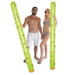 POZA 2 Pack of Inflatable Jumbo Pool Noodles - 74-Inch enhanced and elegant Giant Inflatable Sparkly Gold Glitter Confetti Pool Float Swim Noodles Inflatable Noodles for Pool - Green and Gold