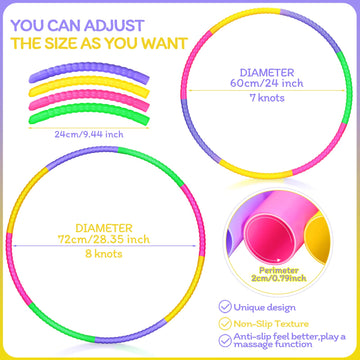 Vinsot Toy Hoop Detachable Plastic Hoops Exercise Equipment Toy Adjustable Rings For Sports Playing Party Game Dance Pet Training