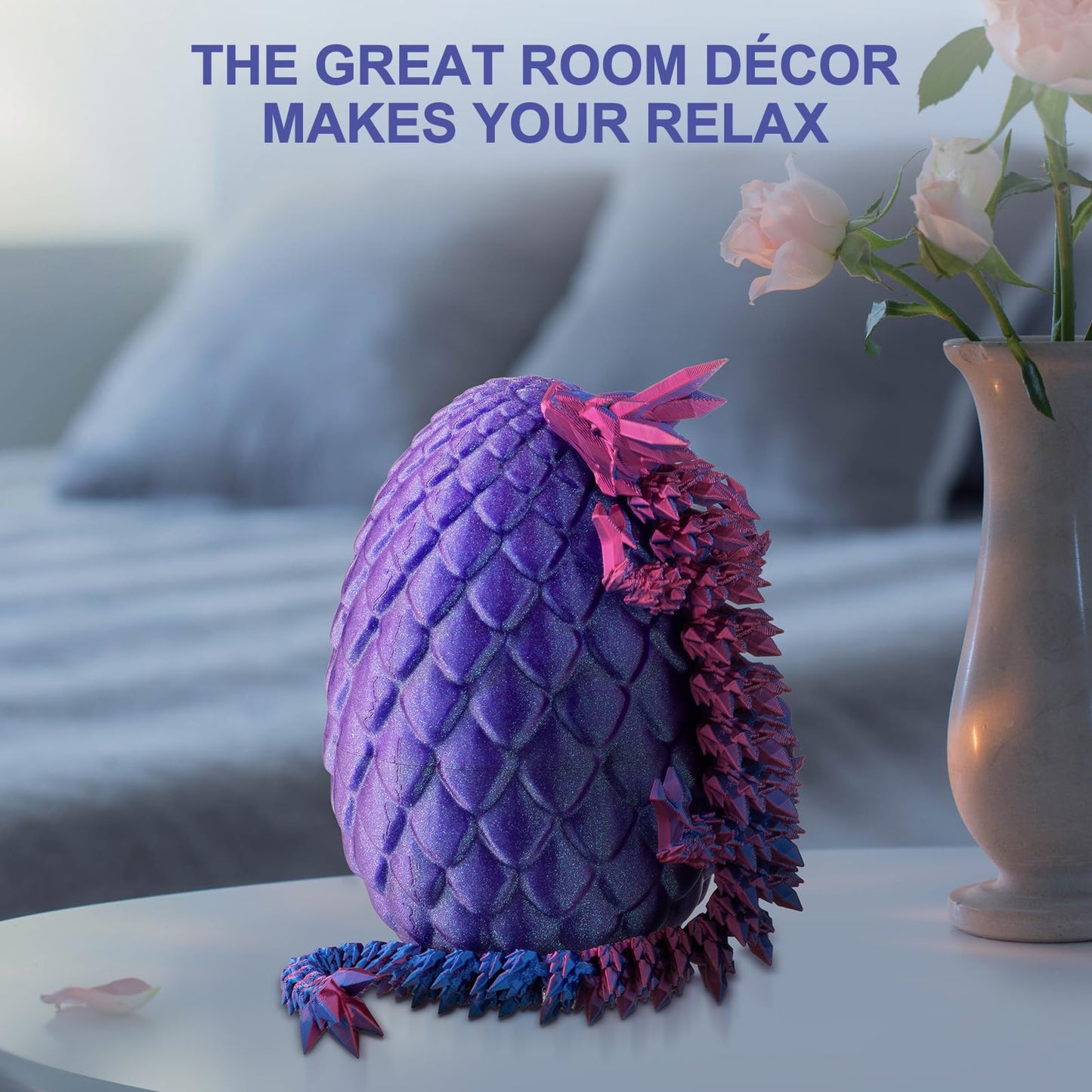 Mydethun 3D Printed Dragon Egg With Dragon Inside - Unique Executive Toy For Office Decor And Kids' Concentration For Dragon Lov