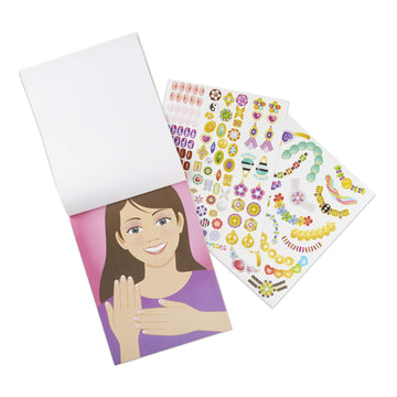 Melissa & Doug Jewelry and Nails Glitter Sticker Pad - 360+ Stickers, 15 Faces