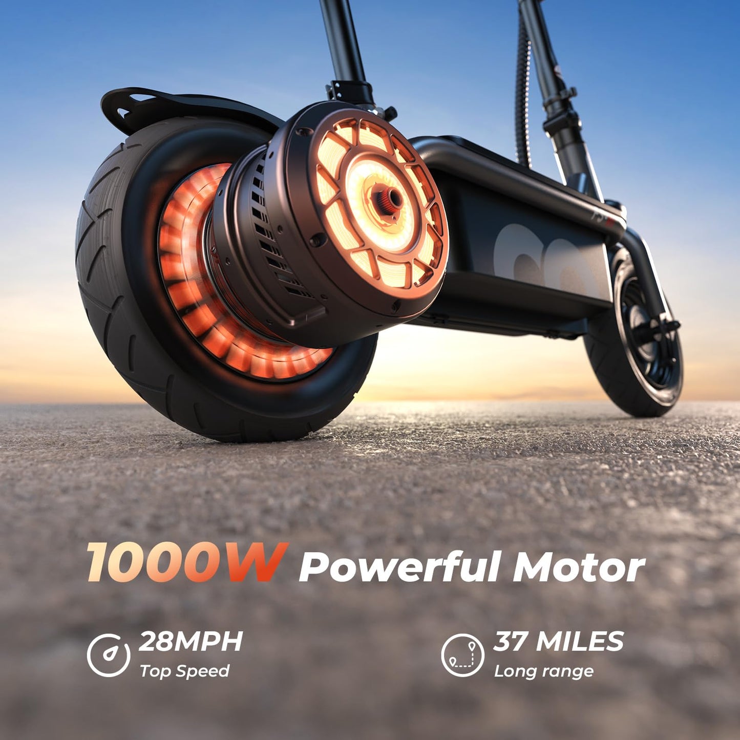 Iscooter F3 Electric Scooter With Seat, 28 Mph Top Speed & 37 Miles Range, 1000W Powerful Motor, 10'' Pneumatic Tire Scooters Fo