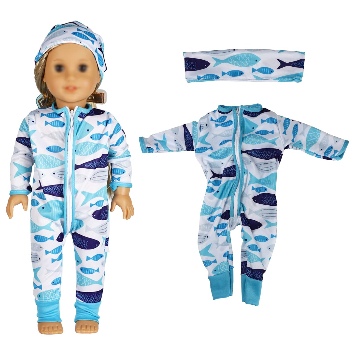 Sotogo 5 Sets Baby Doll Clothes Outfits Jumpsuits With Headbands For 14 To 17 Inch Baby Doll, 43Cm New Born Baby Doll, American