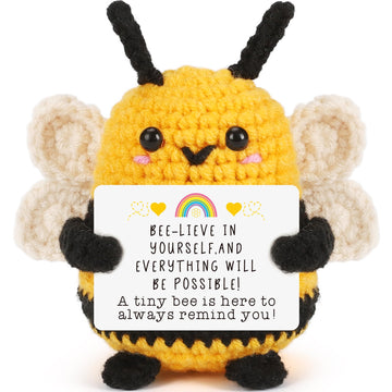 Lejiajinw Tiny Mini Crochet Bee Doll Inspirational Cheer Up Gifts For Women, Men, Birthday Ideas Mothers Day Fathers Day, Thank