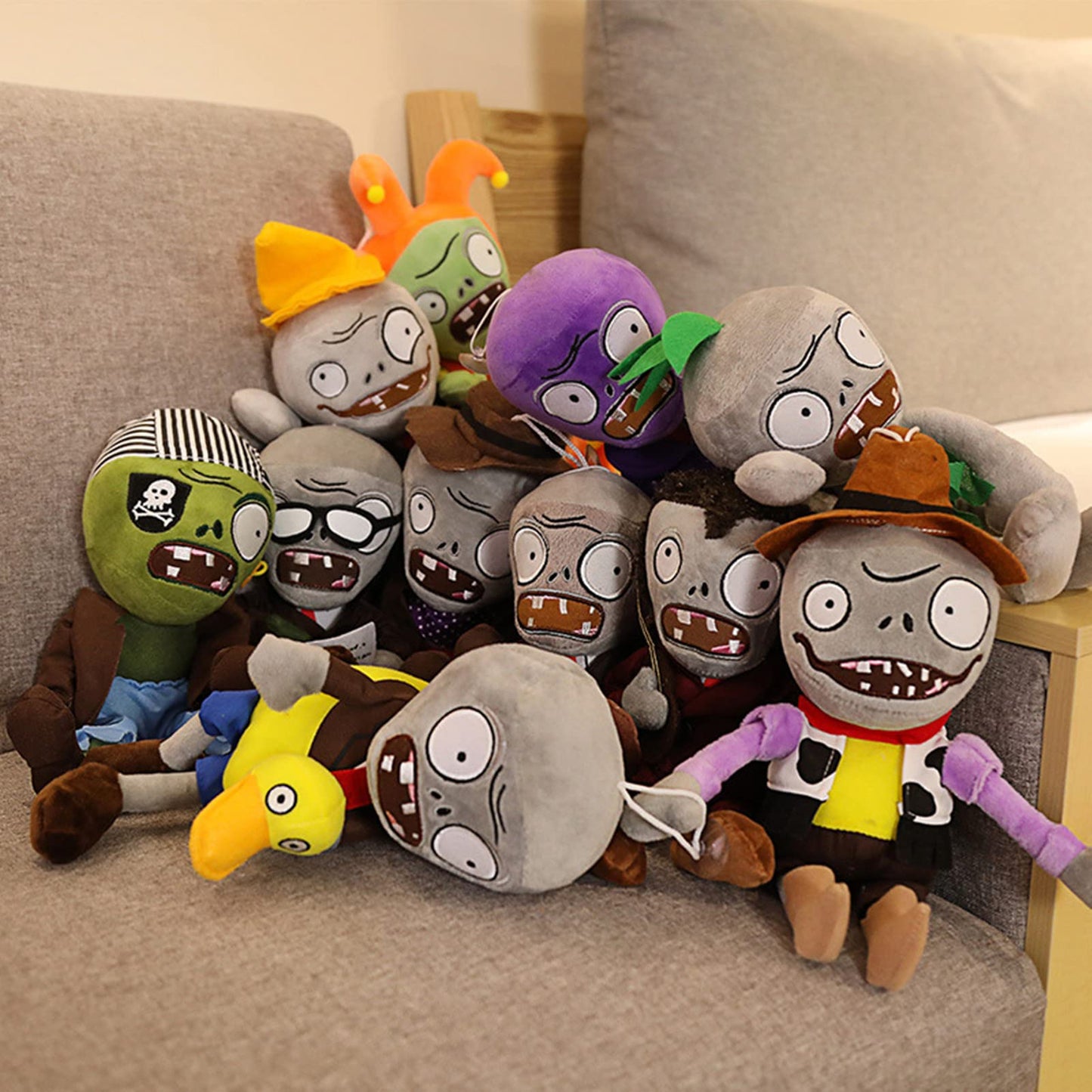 Jhesao 3 Pcs Plants And Zombies Conehead Plush Sets Toy, 1 2 Stuffed Soft Newspaper Zombie Doll, Mummy Pvz Figure Doll New