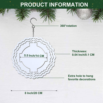 Sublimation Wind Spinner Blank 8 Inch 5 Pack Aluminum Wind Sculpture Double Sided Heat Transfer Printing (Cross Shape)
