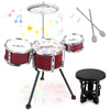 CHADRIGIVS Upgraded Toddler Drum Set - Red Kids Jazz Drum Kit with Lights, Musical Instrument for 1-5 Years, Perfect Christmas/Birthday Gift