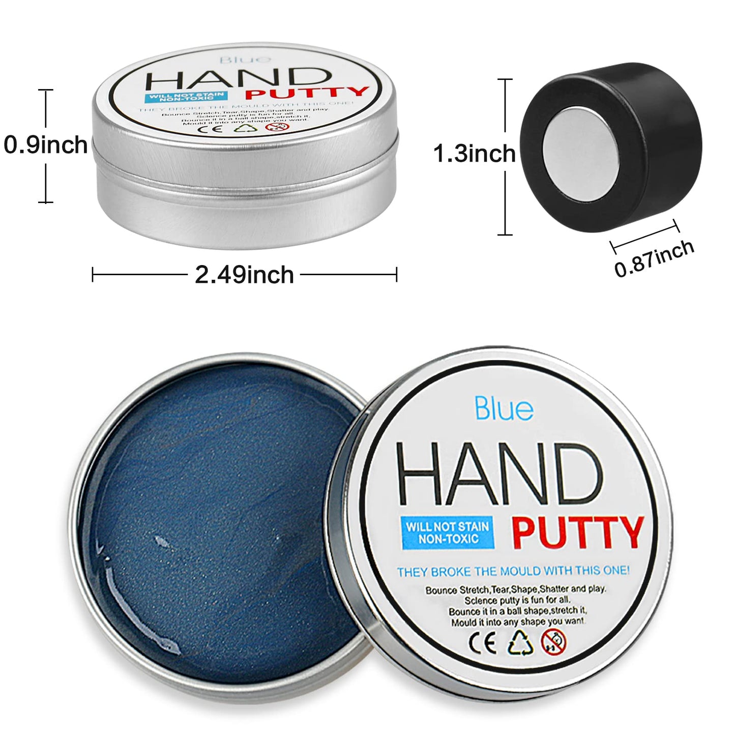 Joypro Magnetic Slime Putty, Magnetic Space Putty Slime With Upgraded Magnet Toys For Kids Adults, Fidget Toy Stress Reliever Puddy Toys For Christmas Birthday Gifts Stocking Stuffers (2 Pack, Blue)