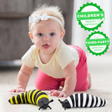 Cevioce Fidget Slug Toy, Sensory Slug Fidget Toy For Kids & Adults, 2 Pcs Cute 3D Articulated Sensory Toys - Can Be Spliced, Saf