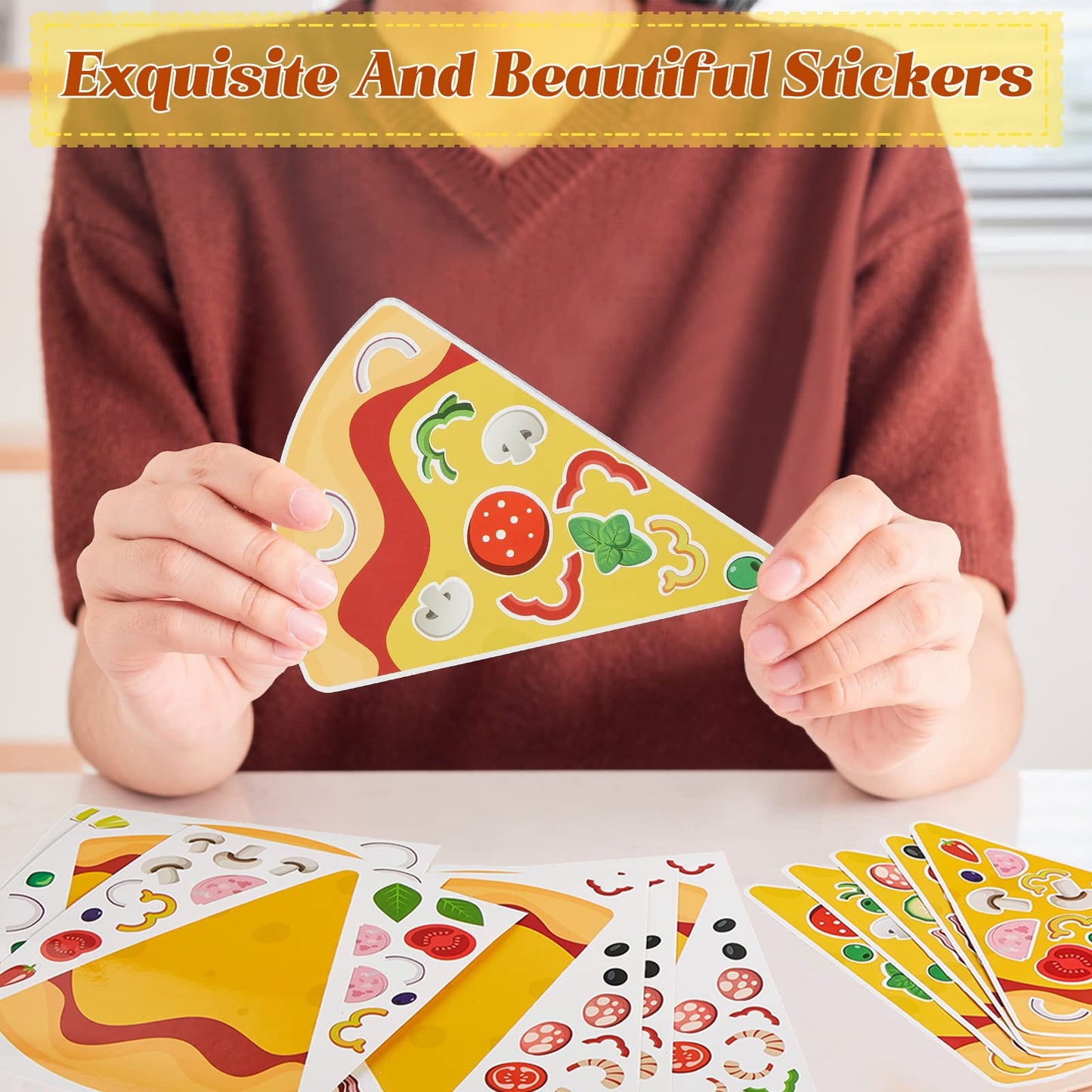 36 Sheets Make A Pizza Stickers For Kids, Make Your Own Pizza Stickers Pizza Crafts Pizza Party Supplies Turtle Party Decorations Turtle Party Favors For Diy Arts Birthday Games Pizza Family Night