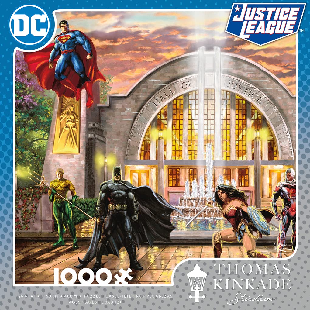 Ceaco - Thomas Kinkade - Dc Comics - Hall Of Justice - 1000 Piece Jigsaw Puzzle