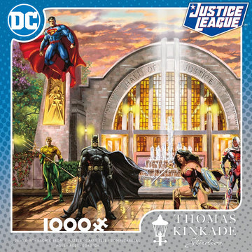Ceaco - Thomas Kinkade - Dc Comics - Hall Of Justice - 1000 Piece Jigsaw Puzzle