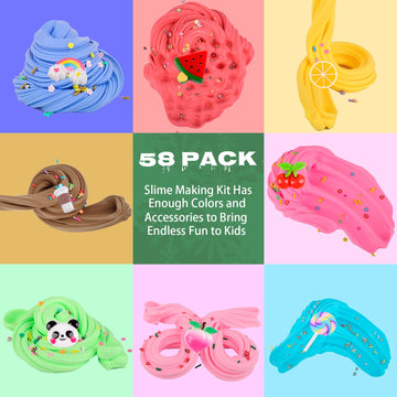 58 Pack Mini Butter Slime Kit,Super Soft And Non-Sticky,Diy Putty,Peach Slime,Stress Relief Toy For Girls And Boys Age 10-12, Sl
