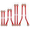 INJORA High Clearance Chassis Links CNC Aluminum Links Set for TRX4M Defender Bronco 1/18 Upgrade Parts (Red)