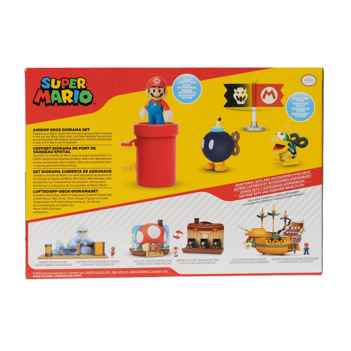 Super Mario 2.5' Action Figures Bowser'S Airship Deck Diorama Playset