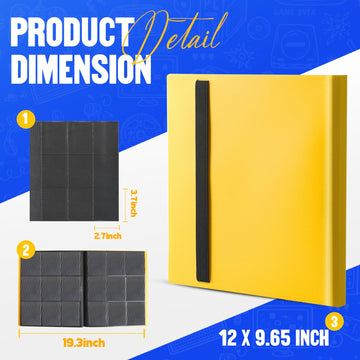 Card Binder 9-Pockets Trading Card Binder 20 Pages 360 Card Capacity Collection Binder Card Folder for MTG TCG Game Cards & Sports Cards(Yellow)