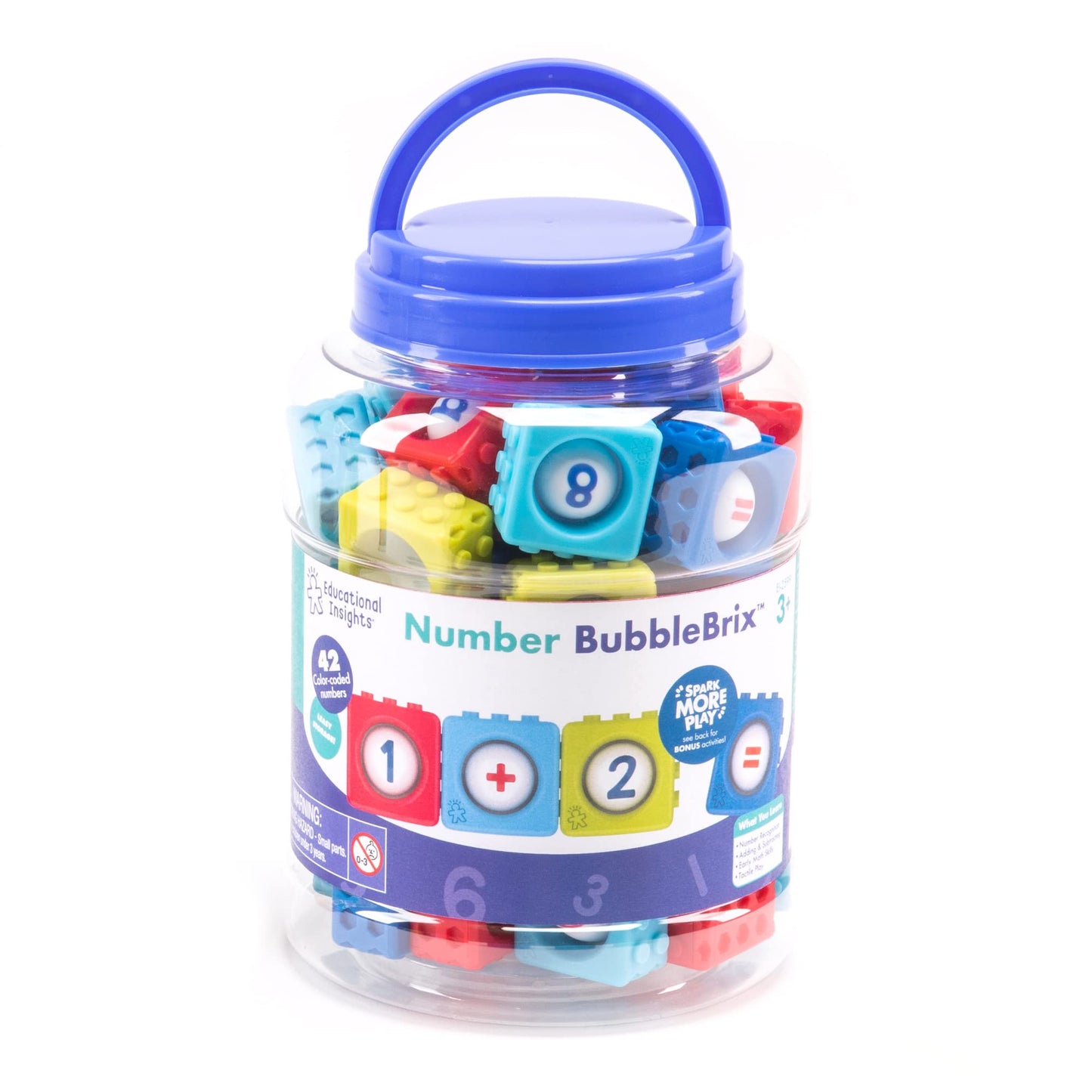Educational Insights Number BubbleBrix - Toddler Learning Toy, Fidget Popper, Medium, Multi Color, Model 2599, Gift for Kids 3+