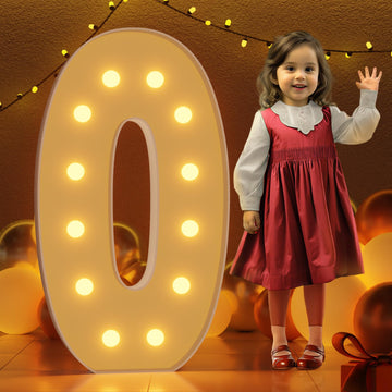 Imprsv 4Ft Acrylic Light Up Letter O, Decorative Signage For Baby Shower, Anniversary, Weeding, Party Decoration, First Birthday