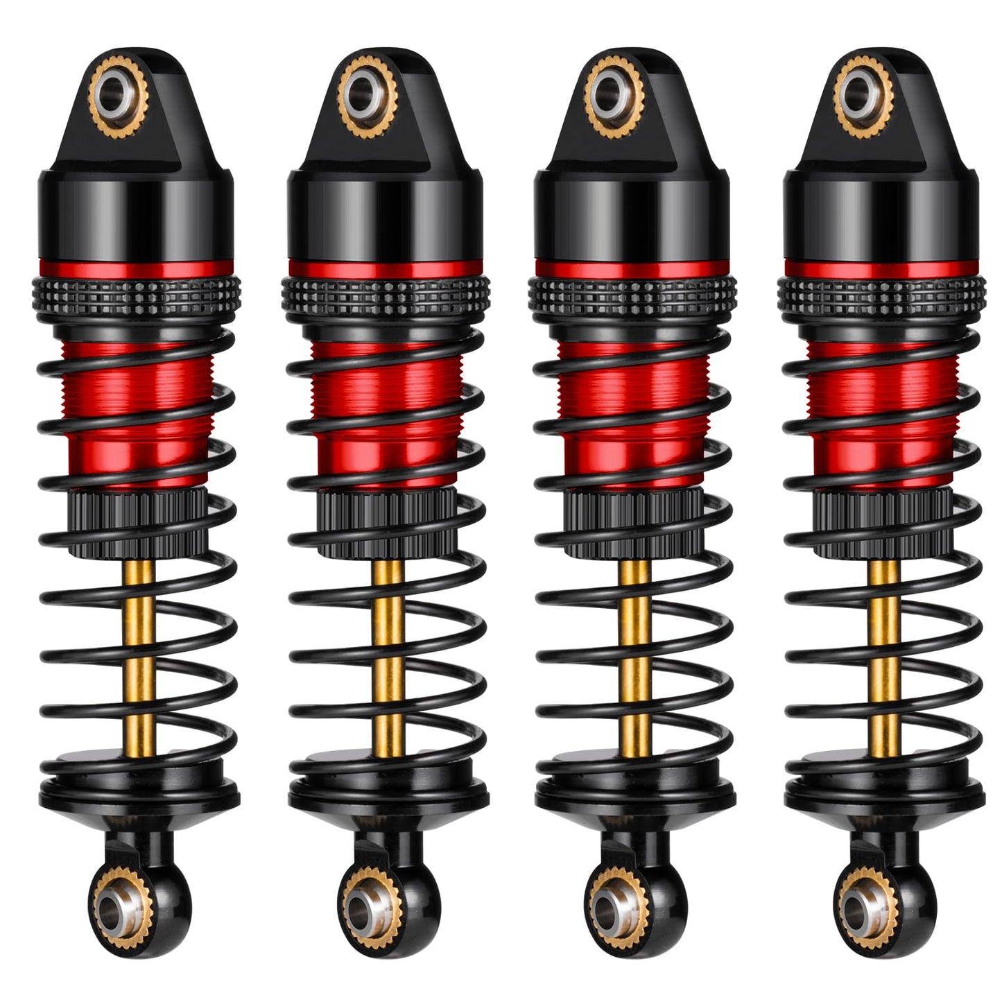 Brkrc Aluminum Front Rear Shocks Absorber Rc Damper For Arrma 1/18 Granite Typhon Mojave Grom Rc Crawler Upgrade (Black&Red)