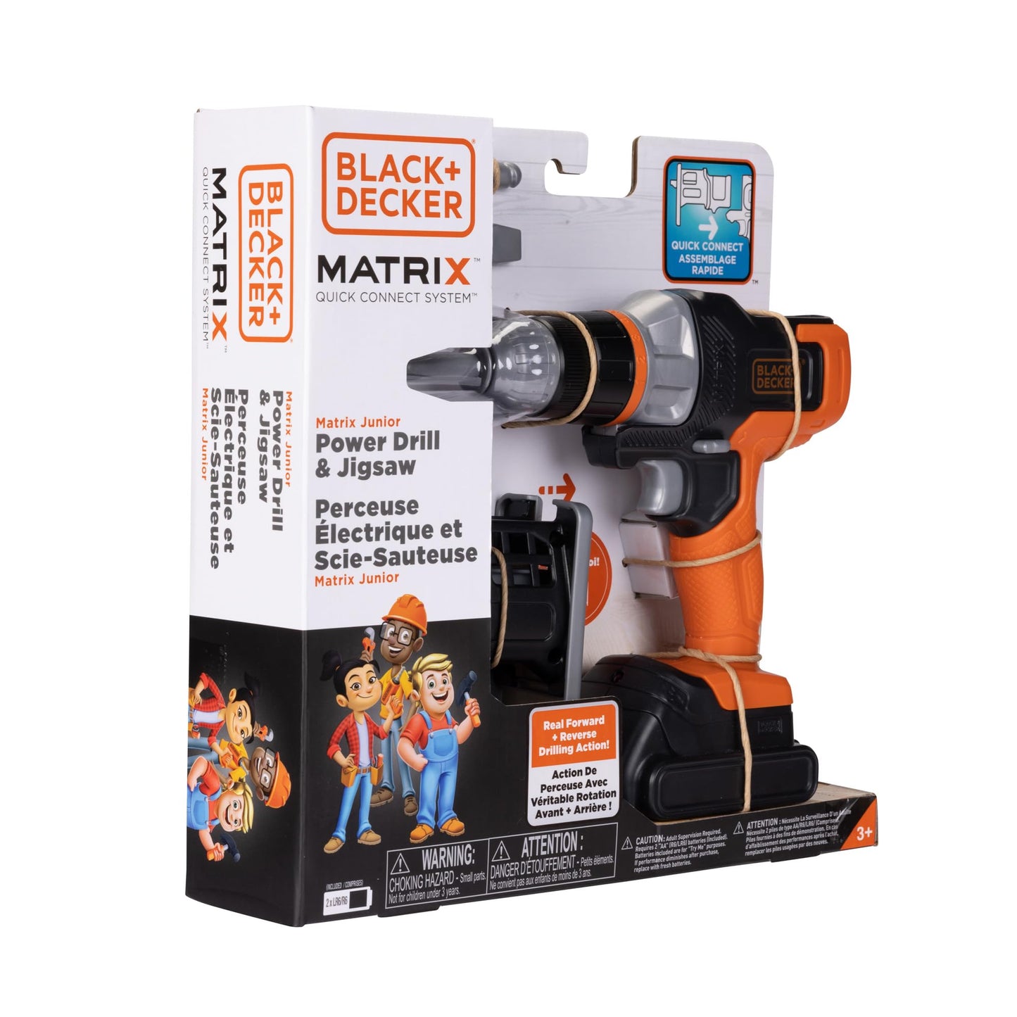 BLACK+DECKER Matrix Jr Power Drill & Jigsaw Kids Tool Play Toy - Forward & Reverse Drilling Action