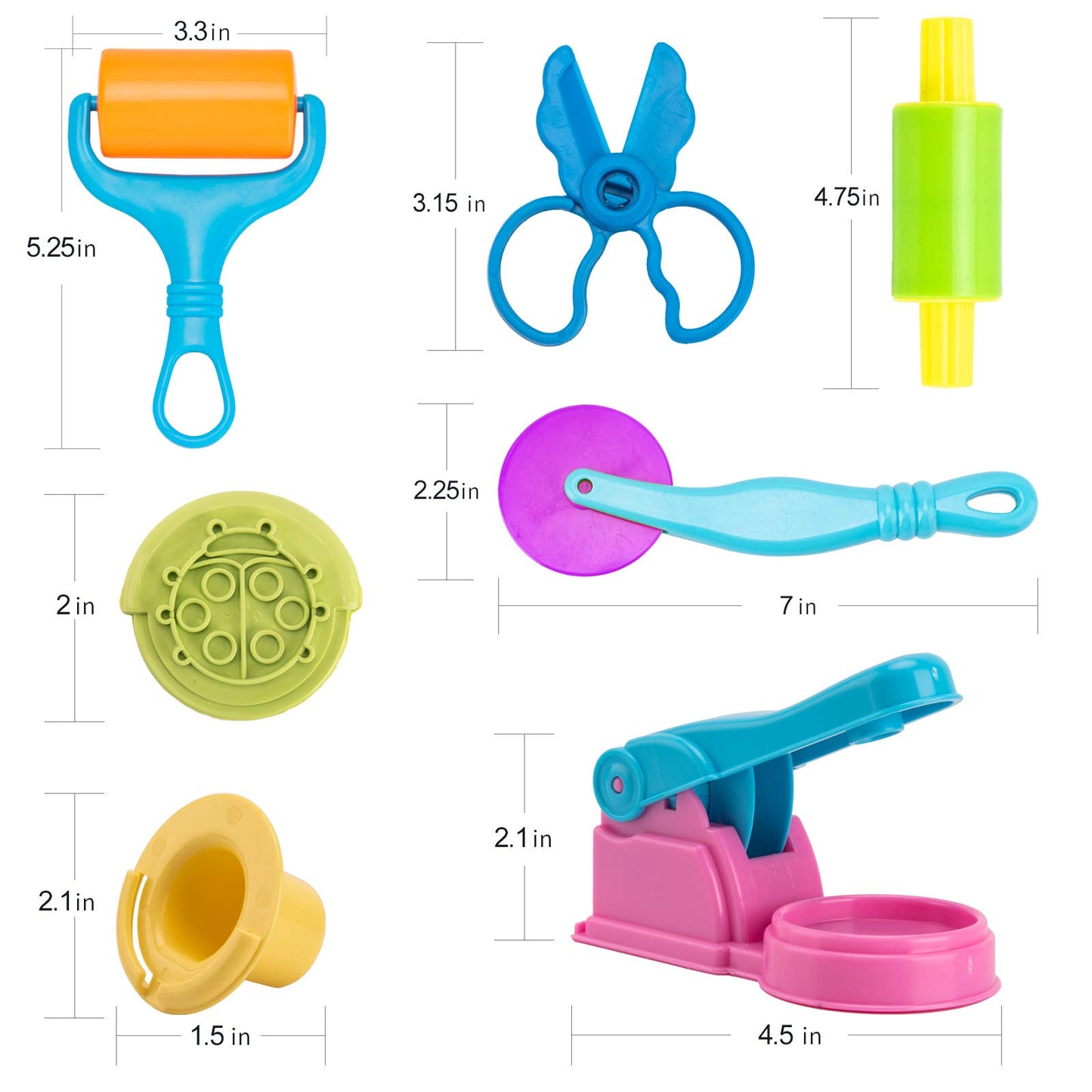 Dough Tools For Kids, 46Pcs Dough Toys Include Play Food Molds - Cupcakes, Ice Cream, Noodle, Play Bulk Pack With Roller, Cutter