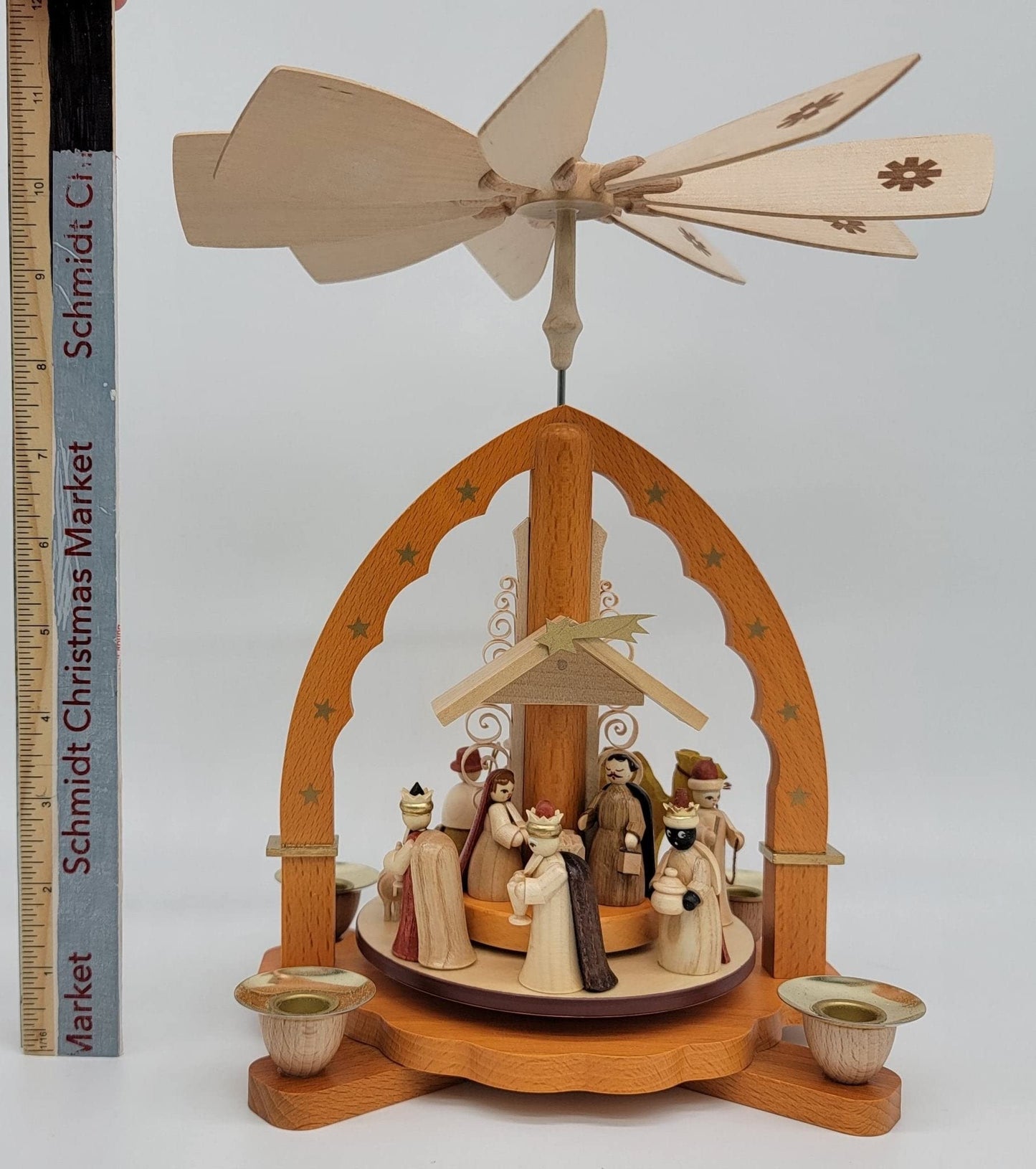 Alexander Taron 16033 Richard Glaesser Pyramid-Nativity Scene-10.5 H W x 9.25, Brown