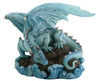 Blue Water Dragon On Rock Fantasy Figure Decoration