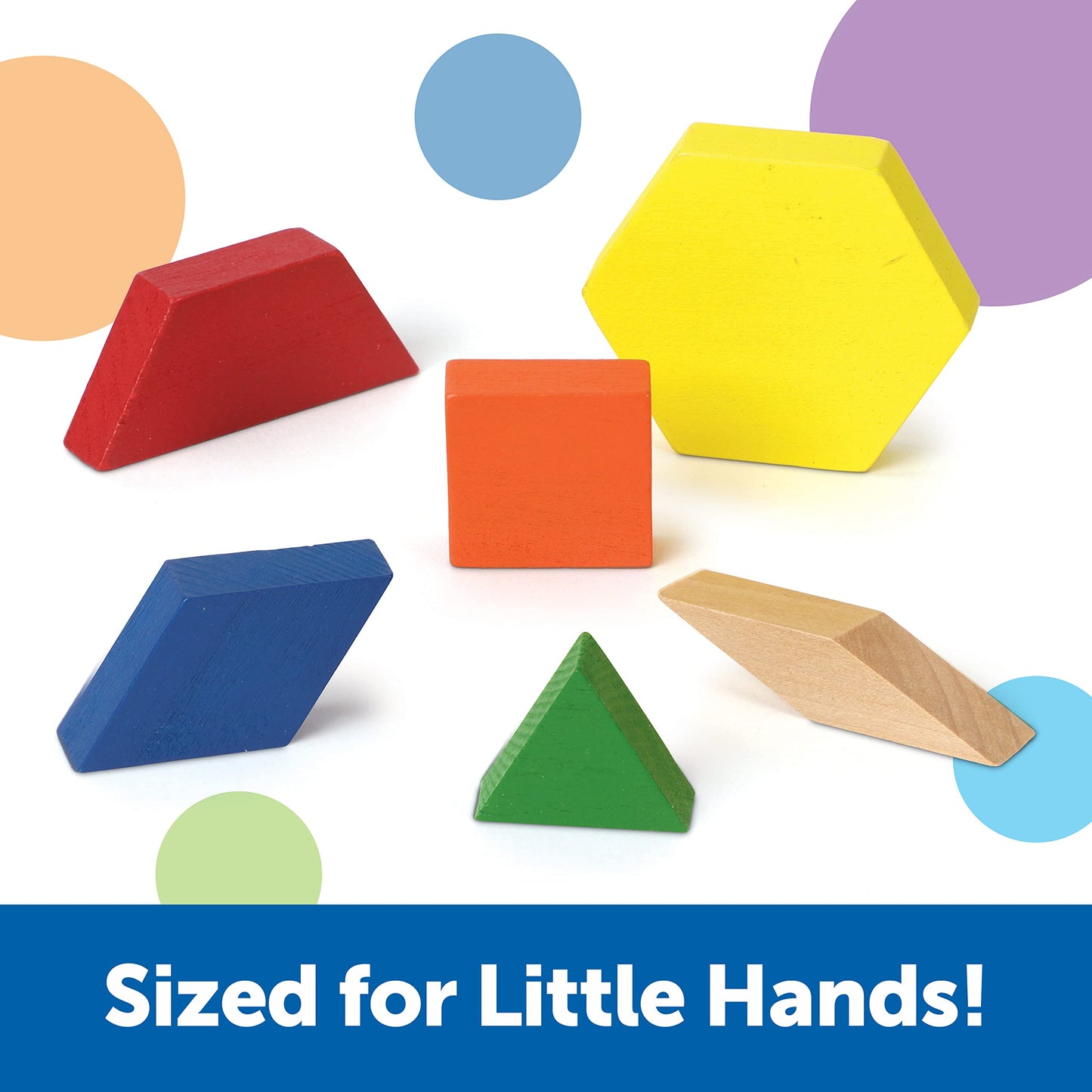 Learning Resources Wooden Pattern Blocks, Early Math Concepts, Set Of 250, Ages 3+