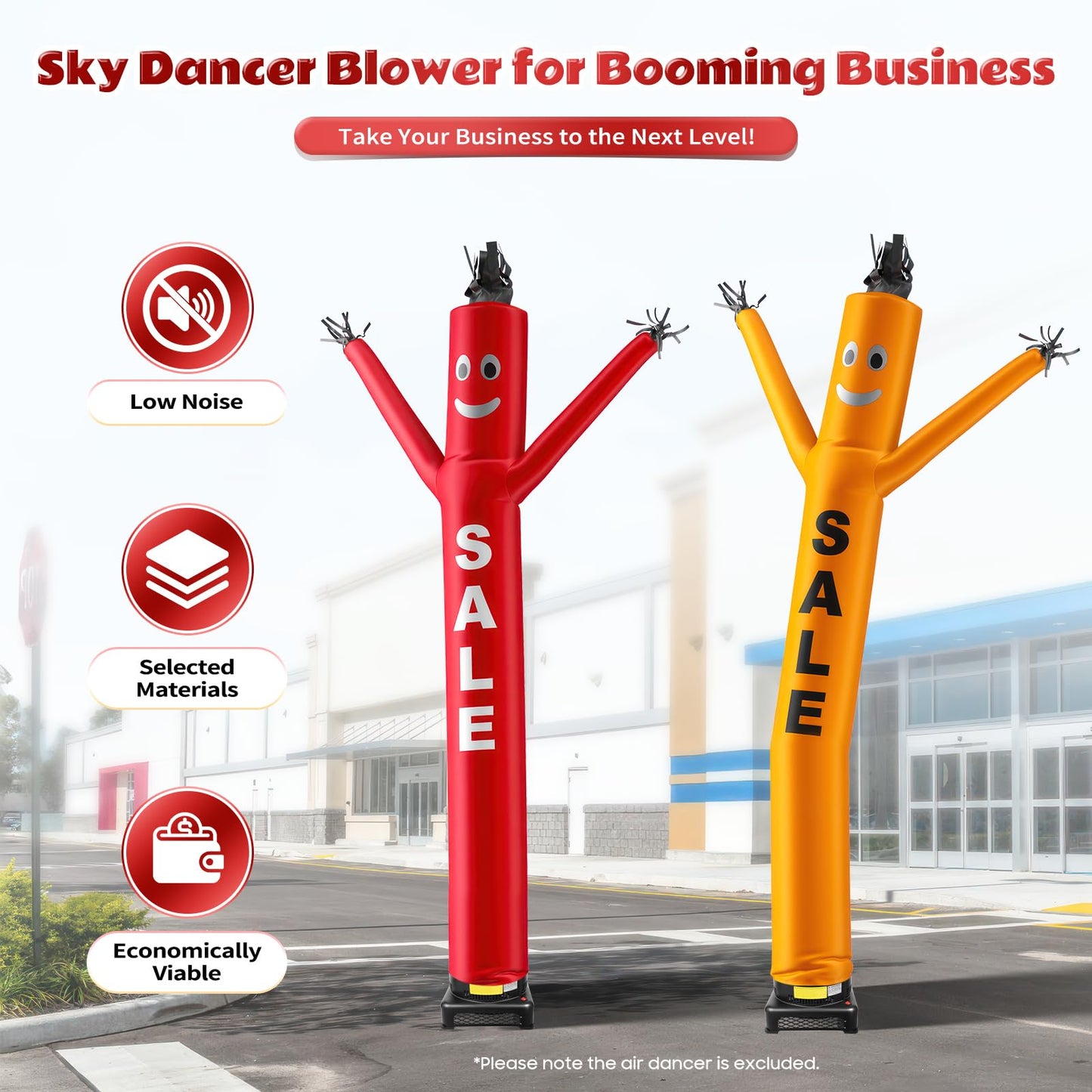 Kinhall Inflatable Tube Man Blower, Inflatable Balloon Fan (18''), Used For Inflatable Puppet Dancers,Inflatable Arm Swinging Tu