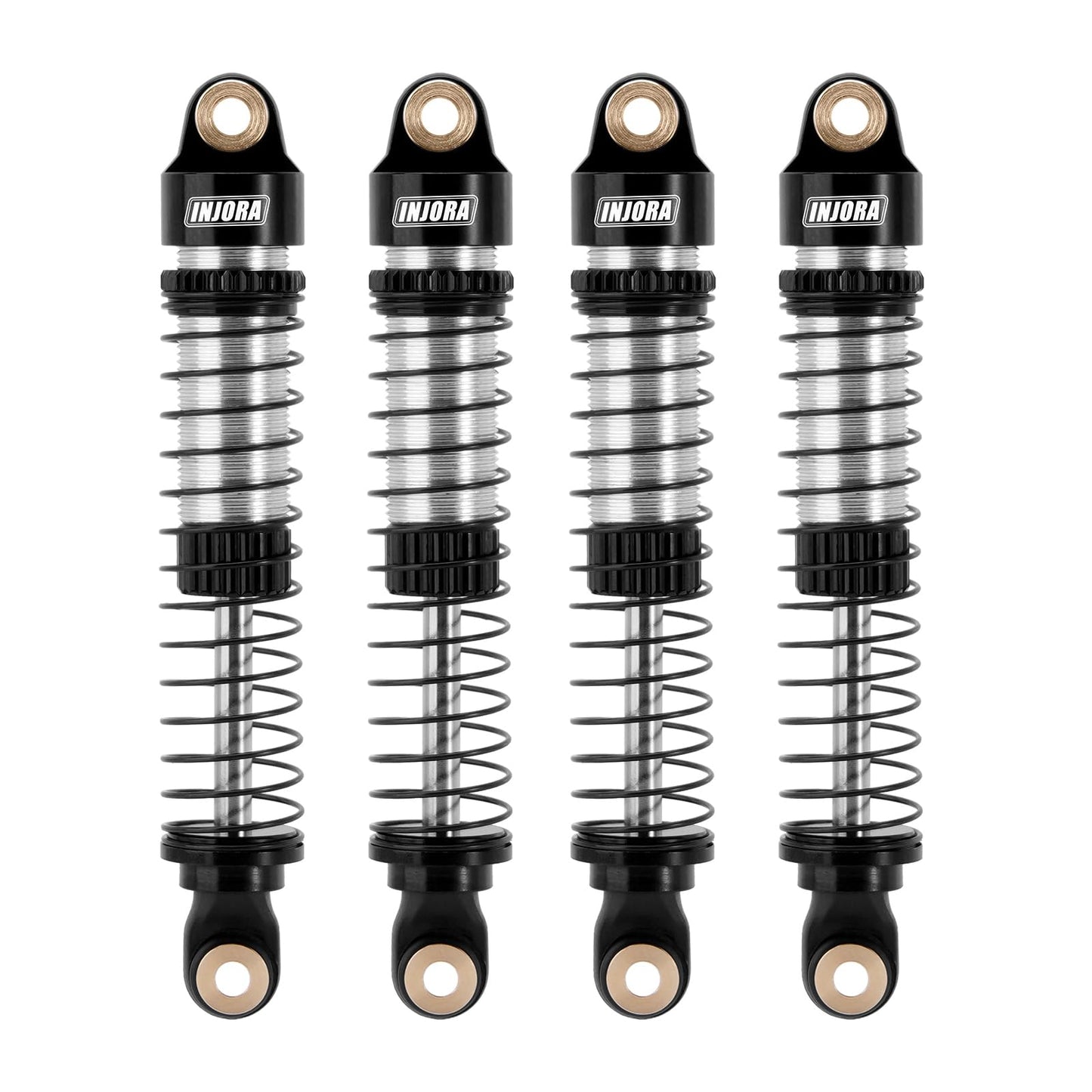 INJORA 59MM Threaded Shock Absorber Oil Damper for 1/18 RC Crawler Redcat Ascent18 Upgrade(Black Silver)