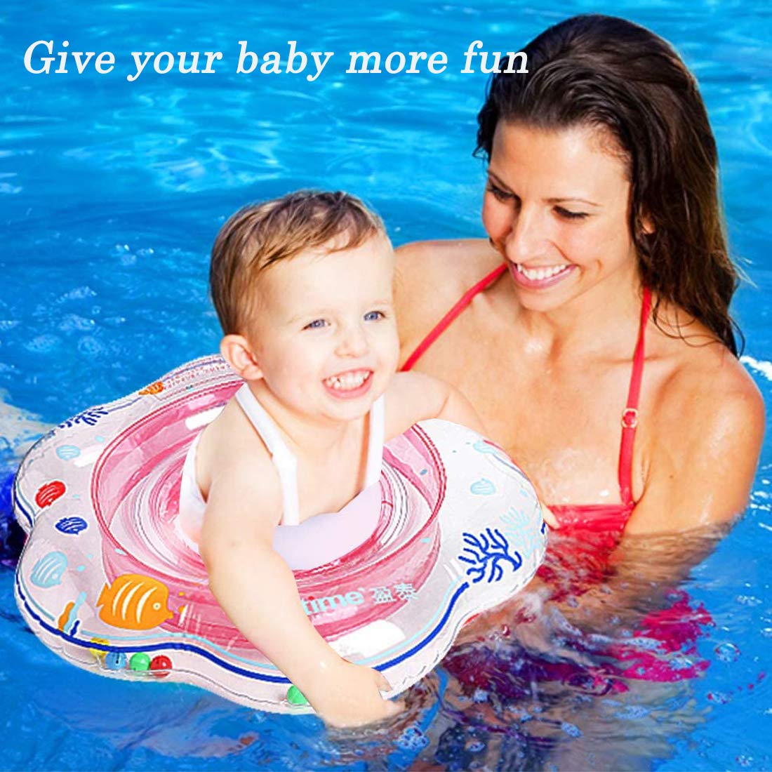 Baby Swimming Float Ring,Baby Inflatable Pool Floatie Baby Water Float Infant Swim Pool Rings For Toddler Kid Age 6-48 Months, B