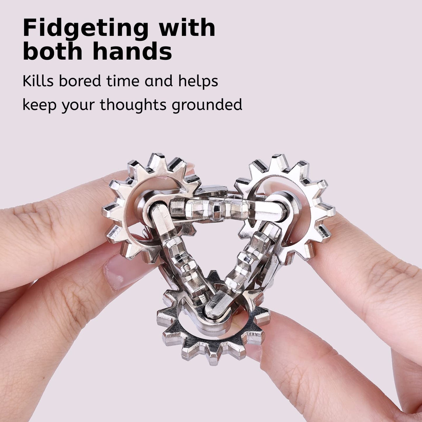 Infinity Gear Fidget Toy, Cool Sensory Solid Metal Never Ending Figette Toys, Adults Fidget Toys, Keep Fingers/Hands Busy, Relie
