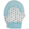 Pbnj Baby Silicone Infant Teething Mitten Teether Glove Mitt Toy (Blue Dot)