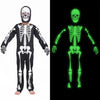 Wizland Halloween Costume Glow In The Dark Skeleton Costume Halloween Skeleton Outfit For Boys,Girls 7-9Years