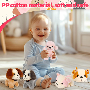 12 Pack Dog Stuffed Animals, 4.8 Inch Small Stuffed Animals Bulk, Puppy Plush, Treasure Box Toys For Classroom, Prize Box Toys,