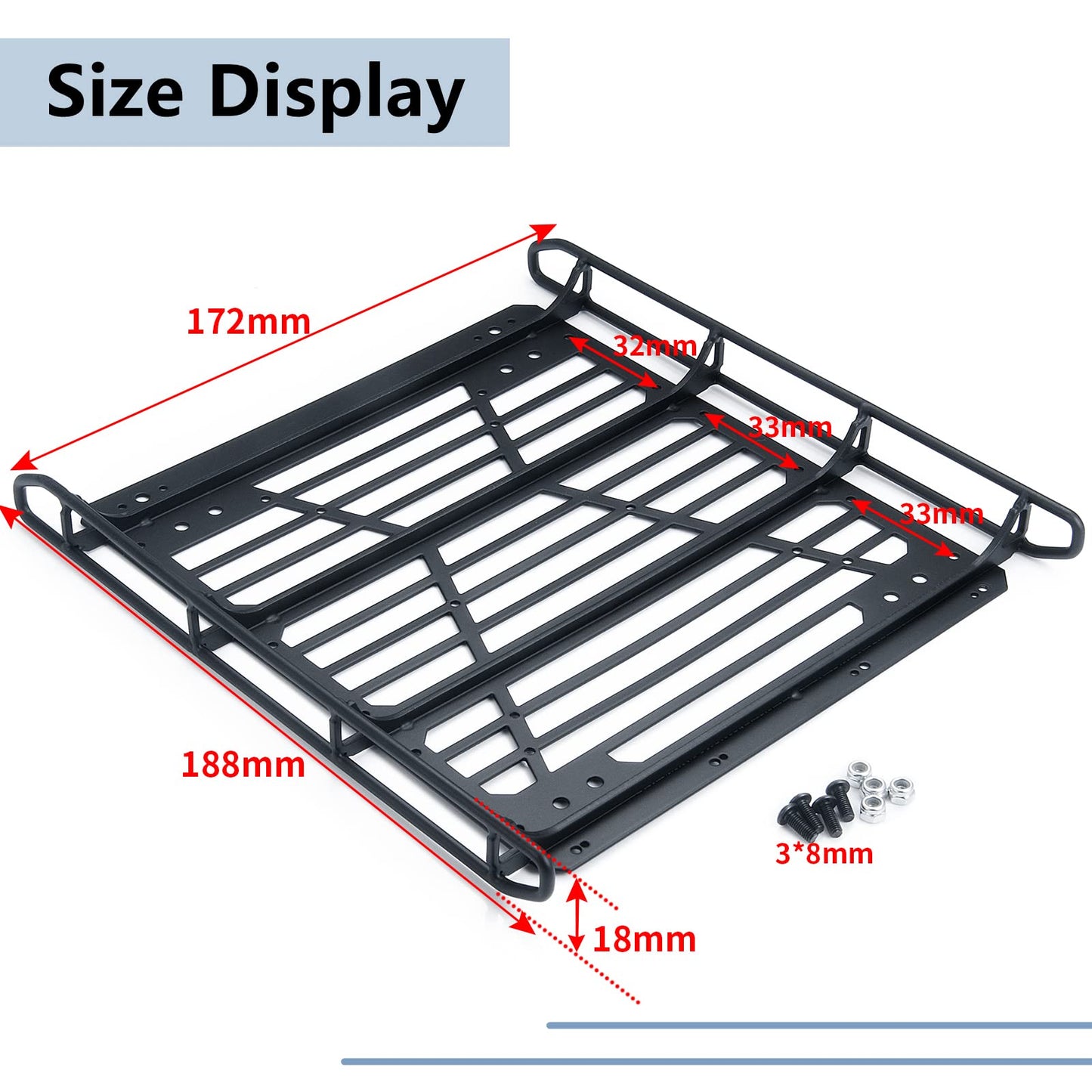 MORLORDY Stainless Steel RC Roof Rack Luggage Rack Set for 1/10 RC Crawler Car Accessories SCX10 III Upgrades JLU AXI03007 Parts