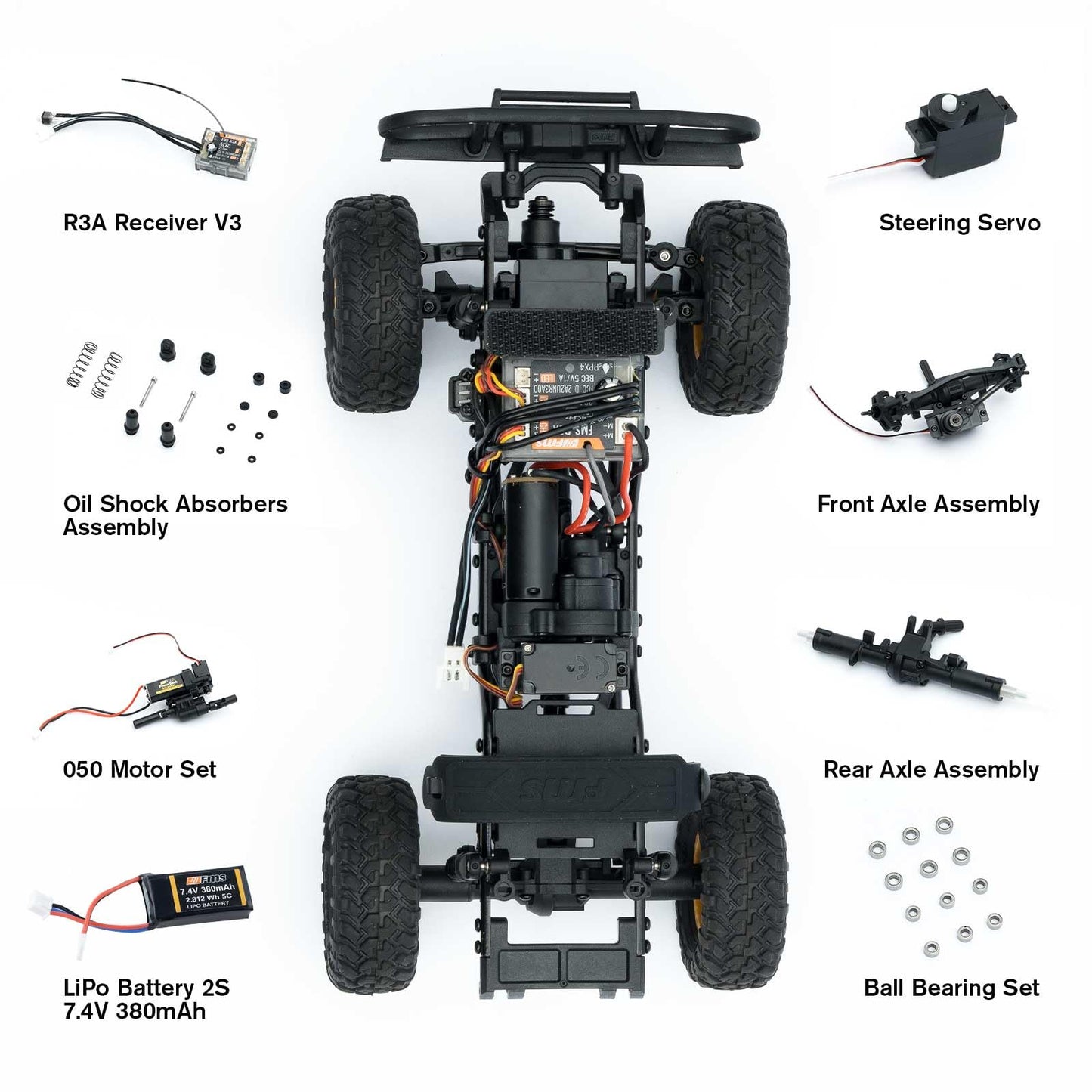 EAZYRC FMS 1/24 FCX24M RC Crawler RTR, Land Rover Defender 90 with Licensed, 1/24 RC Truck 4X4 Mini RC Truck with Lighting, 2.4G