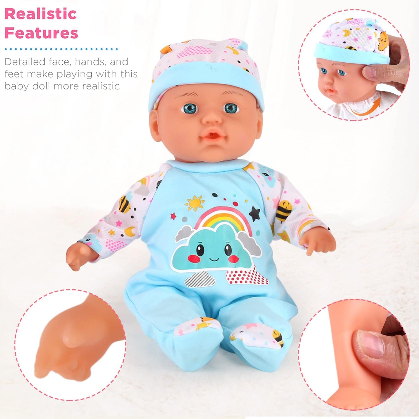 Liberty Imports 2 Pack Twin Baby Dolls Playset - 12 Realistic Soft Body Talking Newborn Boy & Girl Toy Dolls with Magic Milk Bot