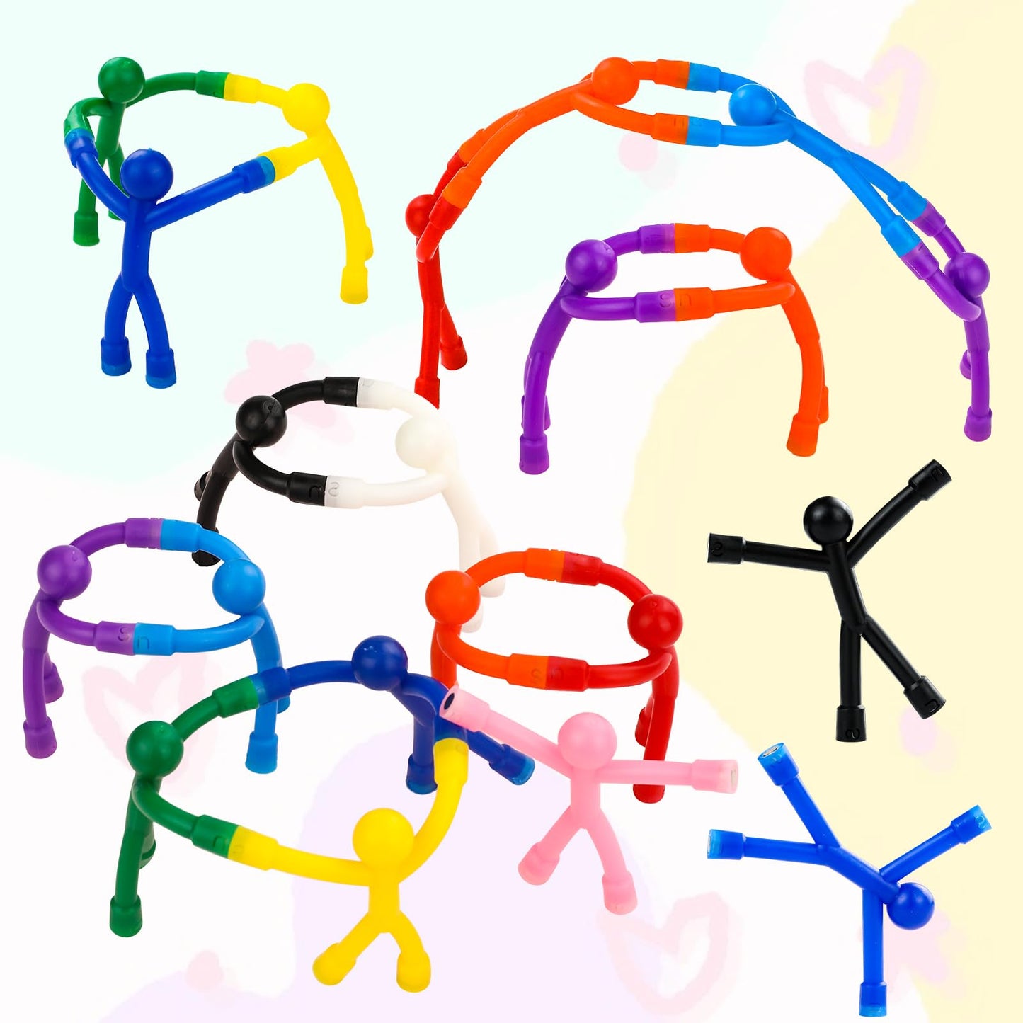 BEST CHOICE MAGNETS 30Pcs Translucent Magnetic Humanoid Toys - Colorful Magnetic Travel Toys for Refrigerator & Office Whiteboard