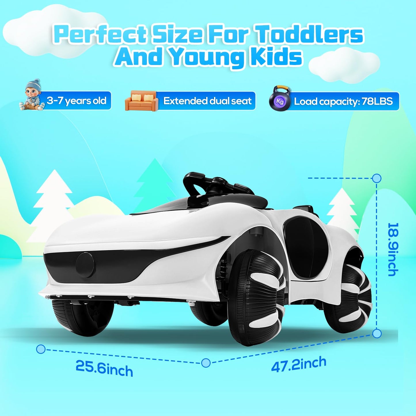 Sealight 12V Kids Ride On Car Truck W/Parent Remote Control, Electric Car For Kids Children Ride On Truck Toddler Electric Vehic