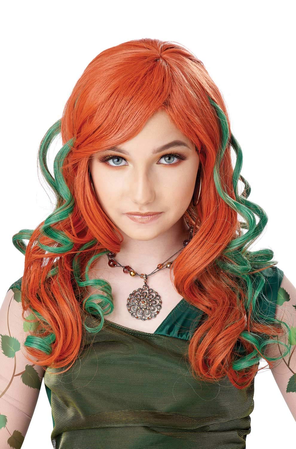 California Costumes Girls Pumpkin Vines Wig, Auburn/Green, One Size