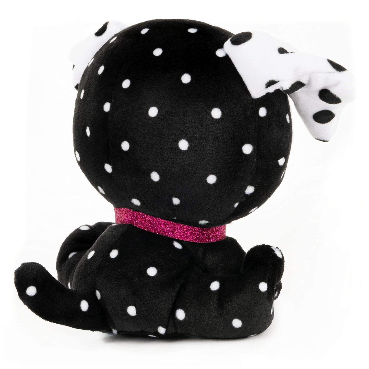Gund P.Lushes Designer Fashion Pets Dottie Woofington Premium Dog Stuffed Animal Soft Plush With Glitter Sparkle, Black And Whit