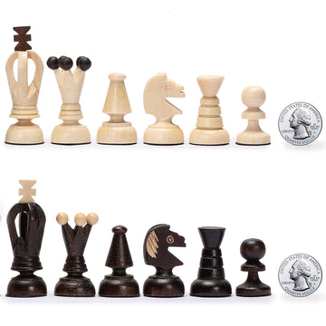 Husaria European International Chess Wooden Game Set, King'S Continental - 13.8 Inches Medium Size Chess Set With Handcrafted Ch