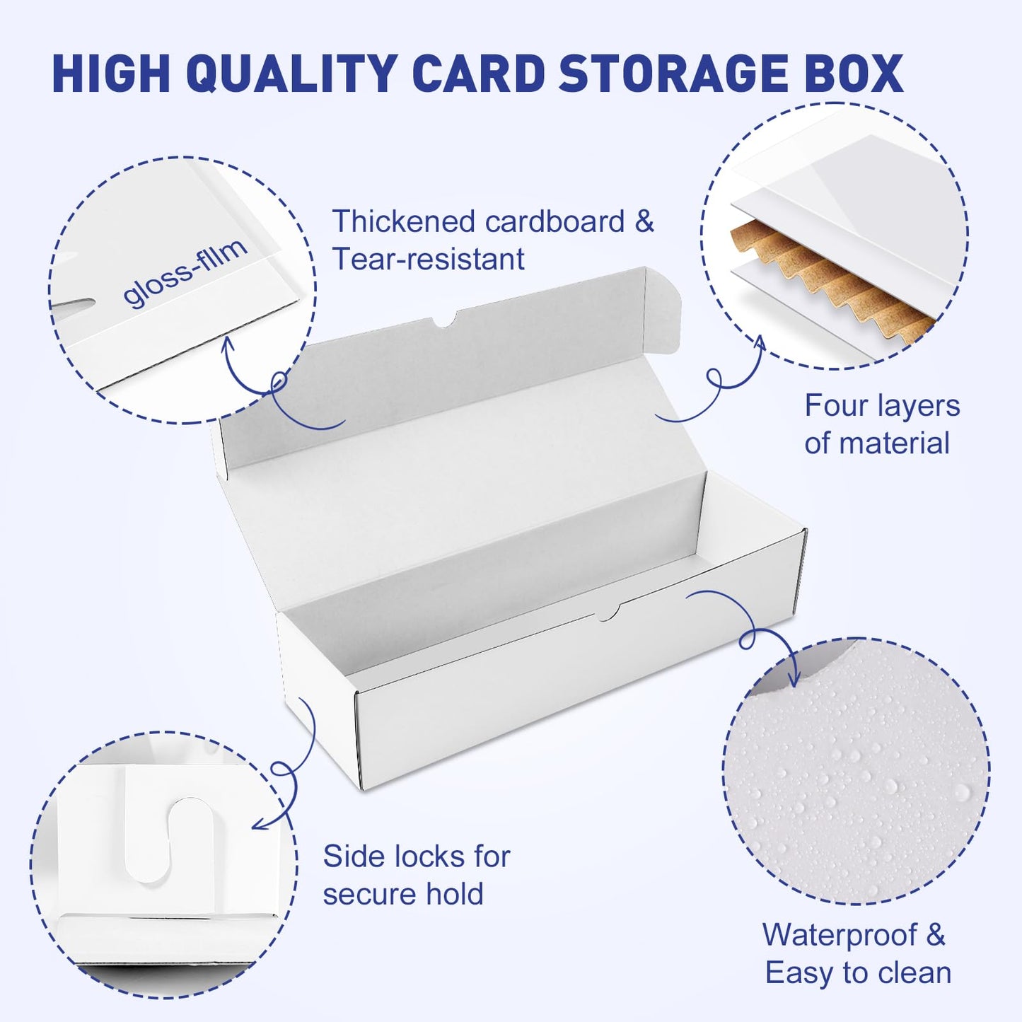 Neoact Trading Card Storage Box,6 Pack 590 Count Cardboard Card Organizer Box With Dividers & Labels For Tcg,Game,Sports Cards C