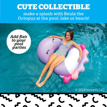 Bigmouth X Squishmallows Original Large Inflatable Pool Float, Swim Ring For Adults And Kids, Pool Party Supplies & Water Toys - Beula The Octopus